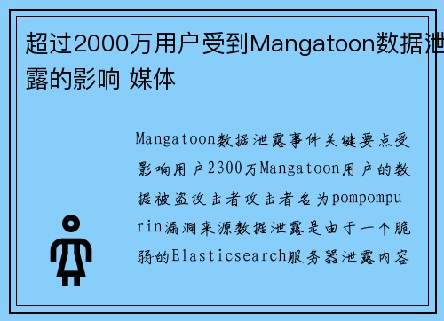 超过2000万用户受到Mangatoon数据泄露的影响 媒体